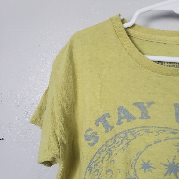 American Highway Youth Medium Short Sleeve T-shirt Lemon Lime Stay Wild Moon Top - Picture 3 of 4
